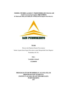 MODEL PEMBELAJARAN FIQIH BERBASIS MASALAH (Studi Fenomenologi Kegiatan ...